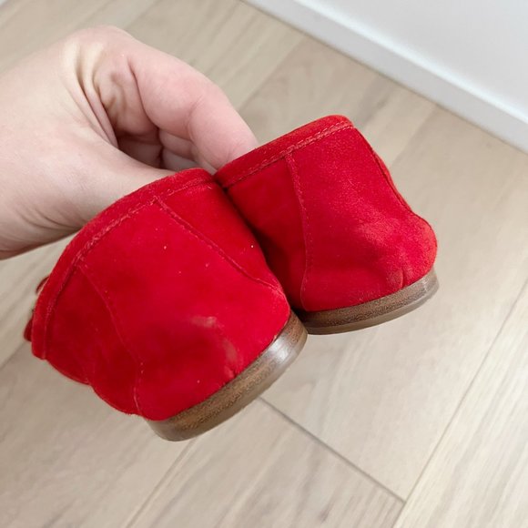 Kurt Geiger Kenner Red Buckle Suede Flats 38 - Picture 3 of 10